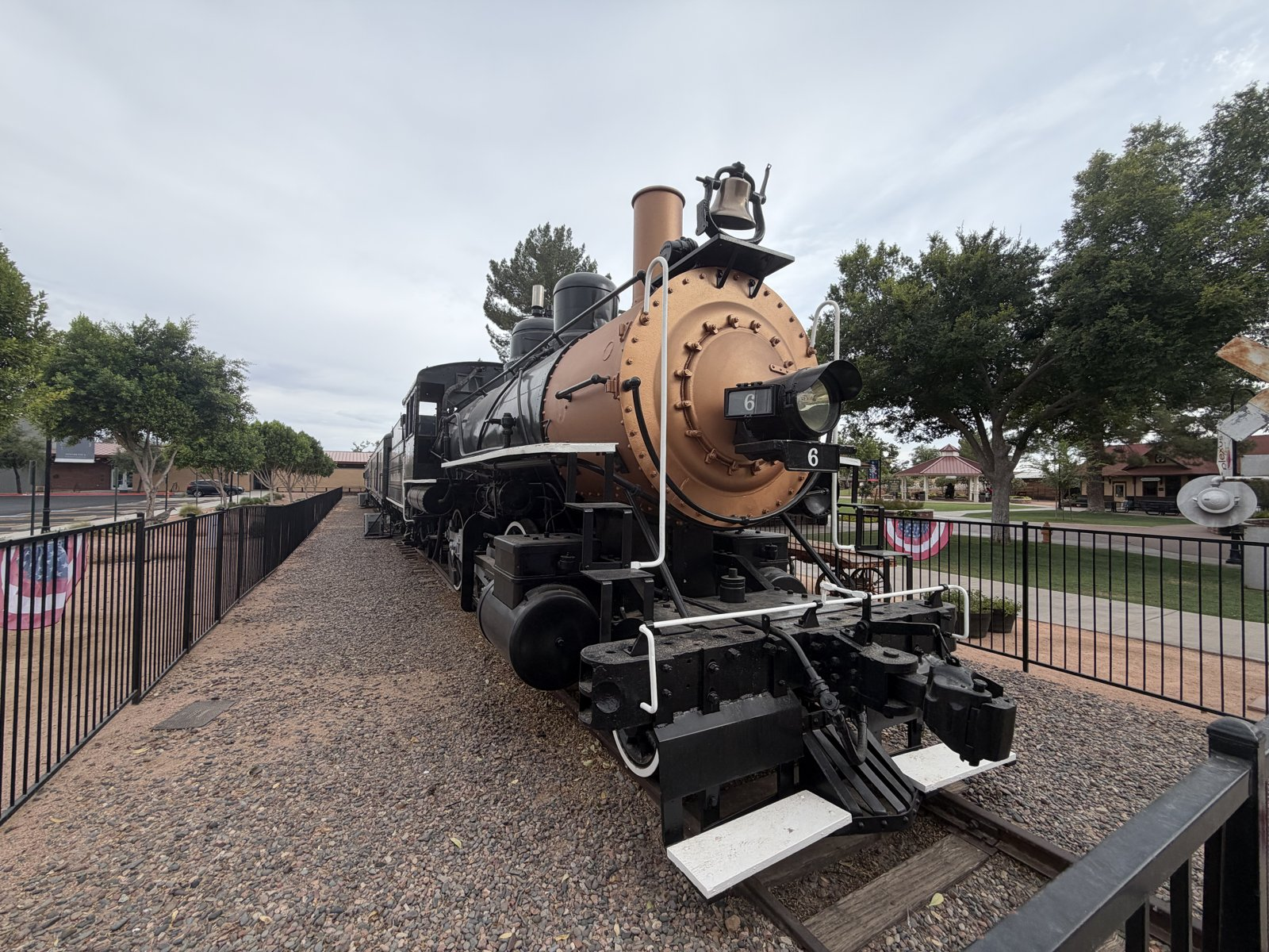 Engine No. 6 on display, wide view
