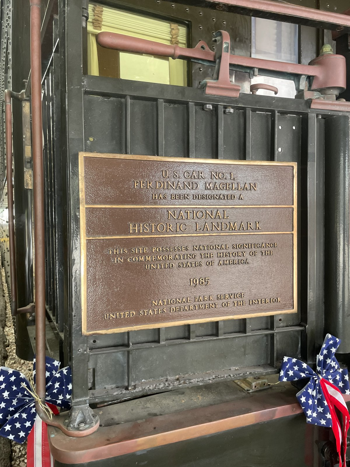 National Historic Landmark plaque on the Ferdinand Magellan